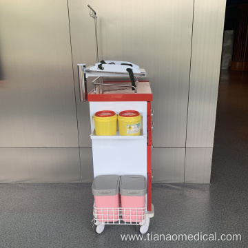 Hospital Steel Drawer Defibrillator Shelf Emergency Trolley